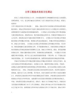 大学工程技术员实习生周记 