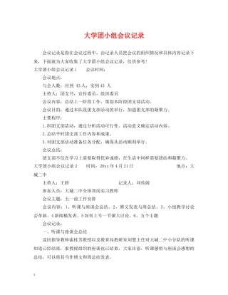 大学团小组会议记录 