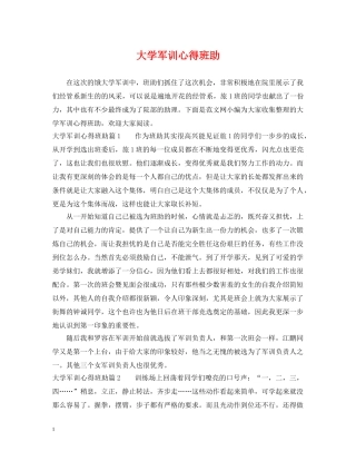 大学军训心得班助 