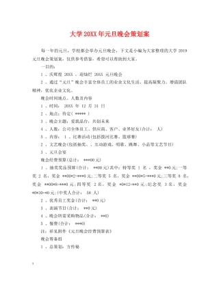 大学20XX年元旦晚会策划案 