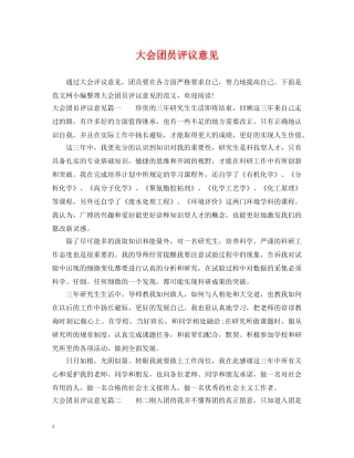 大会团员评议意见 
