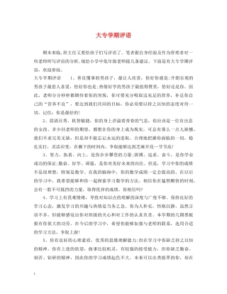 大专学期评语 