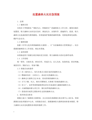 处置森林火灾应急预案 