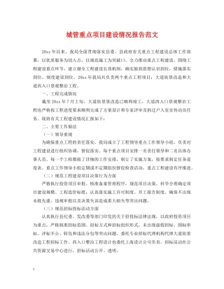 城管重点项目建设情况报告范文 