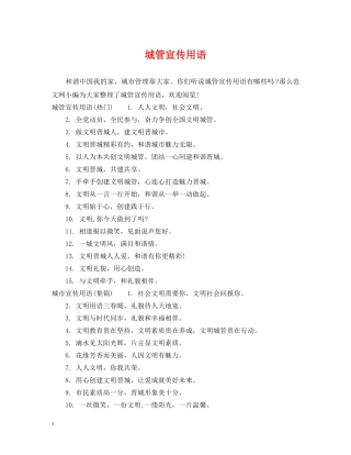 城管宣传用语 