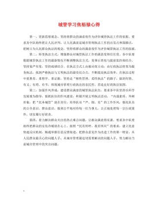 城管学习焦裕禄心得 