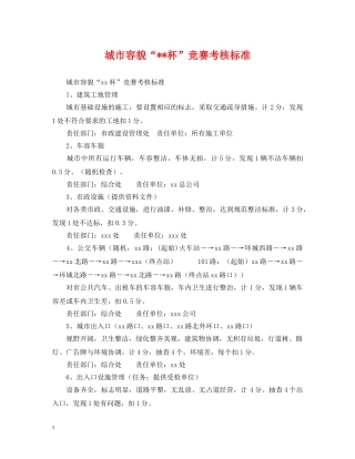 城市容貌“--杯”竞赛考核标准 