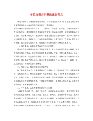 单位自查自纠整改报告范文 