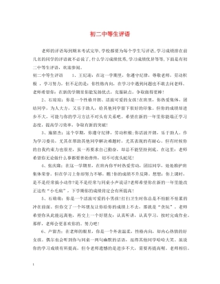 初等生评语2
