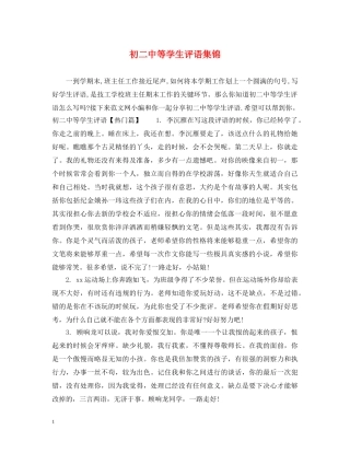 初等学生评语集锦2