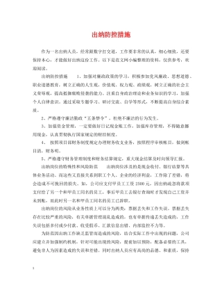 出纳防控措施