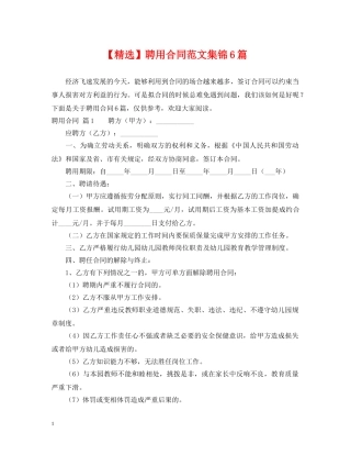 【精选】聘用合同范文集锦6篇