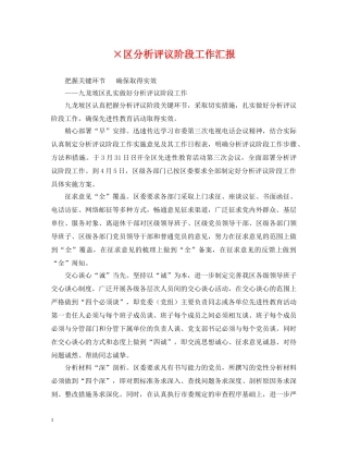 ×区分析评议阶段工作汇报