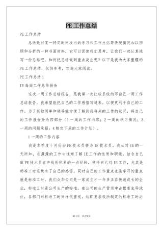 PE工作参考总结