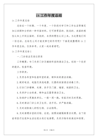 it工作年度参考总结