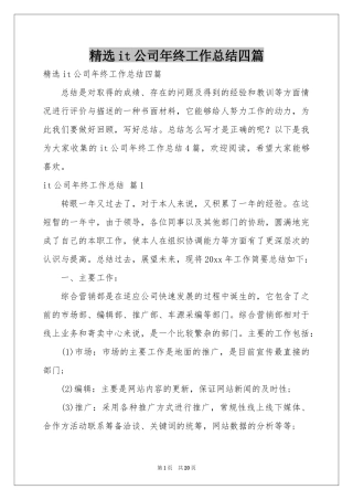 it公司年终工作参考总结四篇