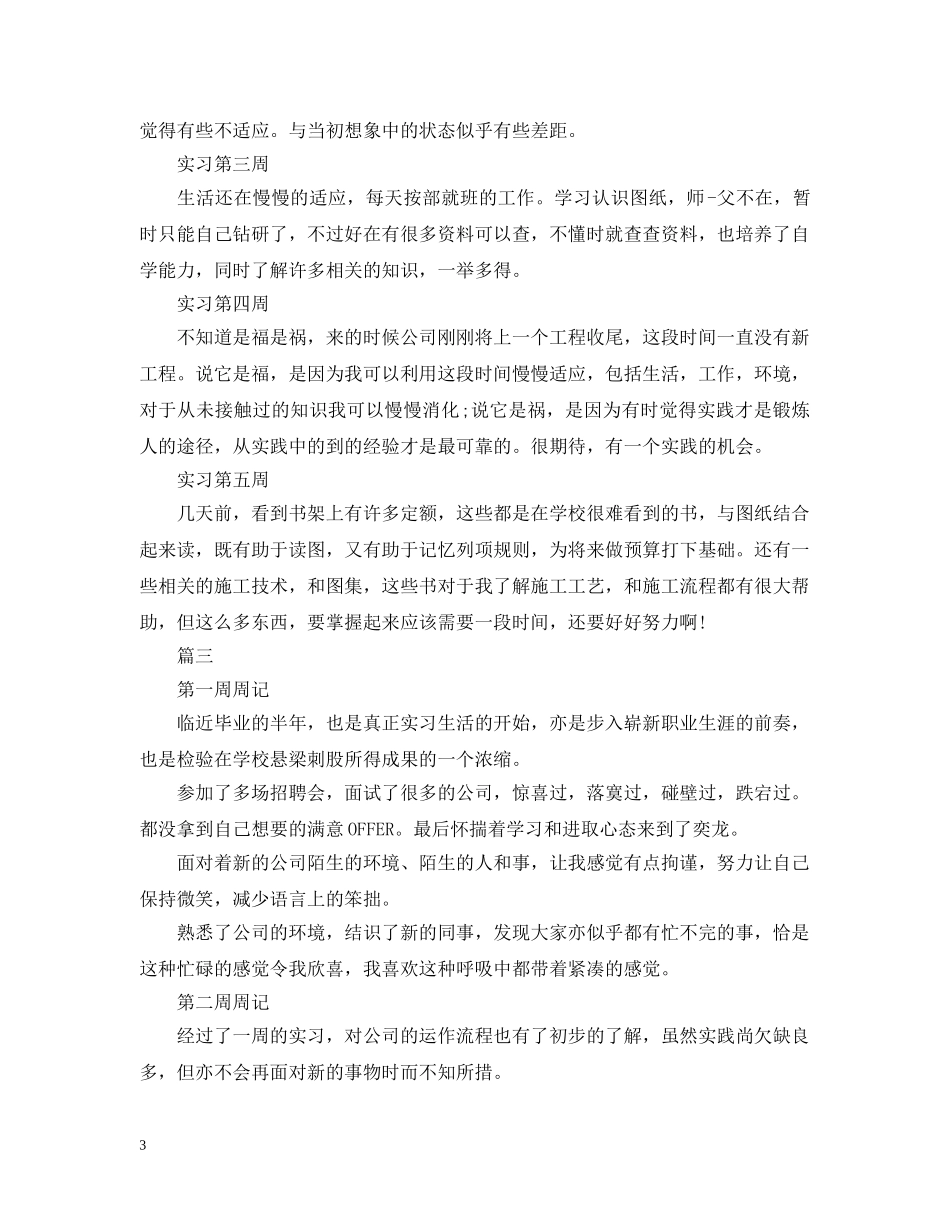 5月最新实习周记大全_第3页