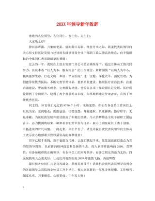 20XX年领导新年致辞