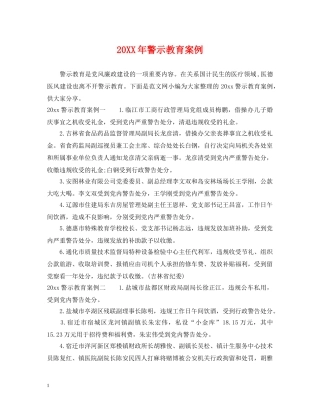 20XX年警示教育案例