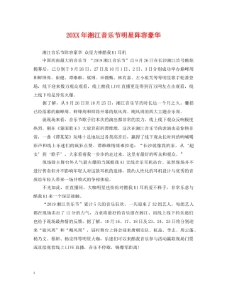20XX年湘江音乐节明星阵容豪华