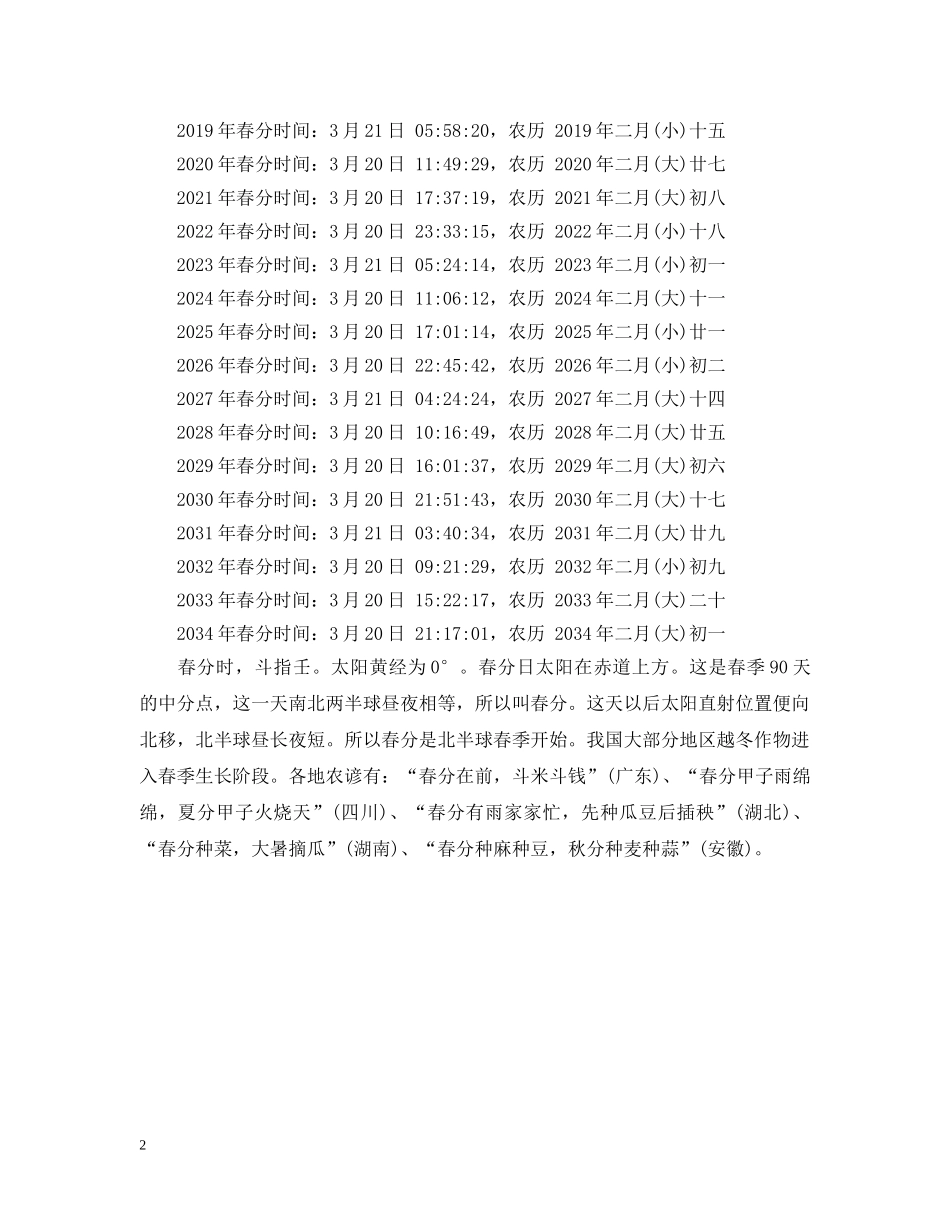 20XX年春分是哪一天_第2页