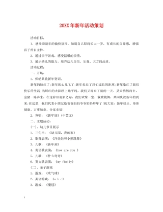 20XX年新年活动策划