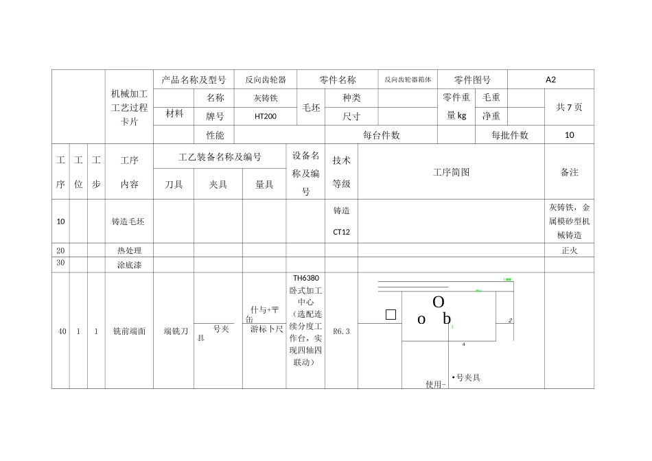 (工艺流程)工艺流程卡片_第1页