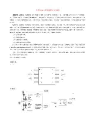 华邦W25Q16存储器颗粒SPI编程