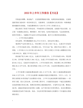 20XX年上半年工作报告【万达】