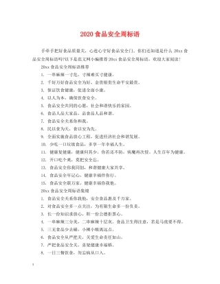 2024食品安全周标语