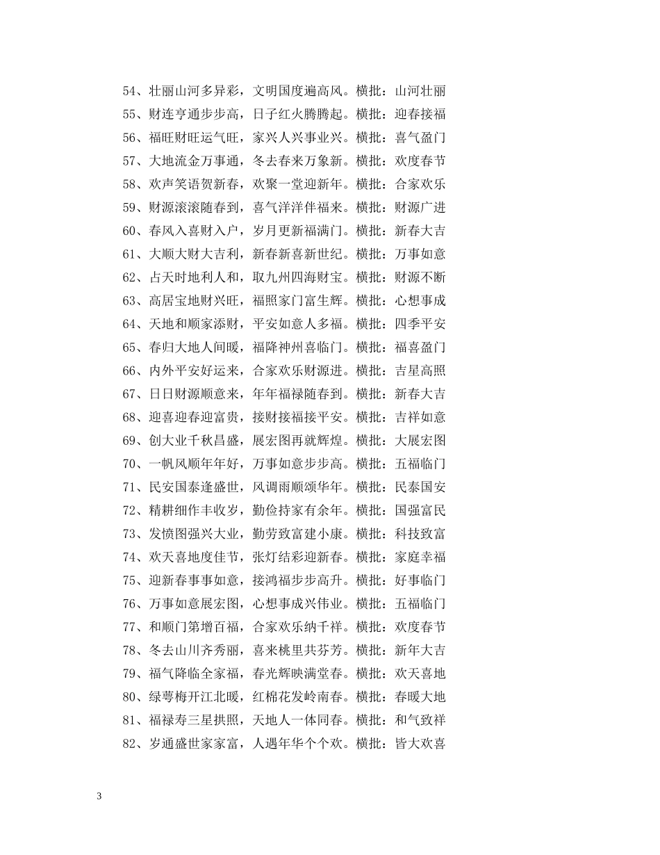 2024经典春节对联100副欣赏_鼠年春联带横批_第3页