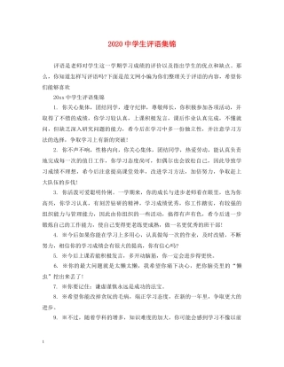 2024生评语集锦