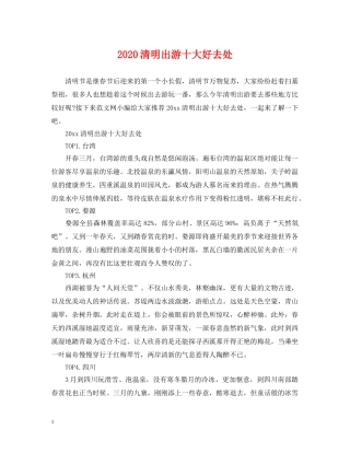 2024清明出游十大好去处