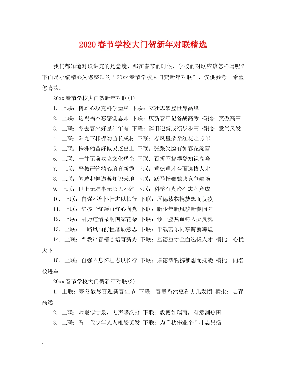 2024春节学校大门贺新年对联精选_第1页