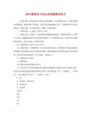 2024教育实习生社会调查报告范文