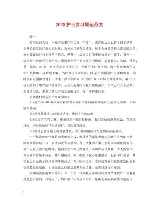 2024护士实习周记范文