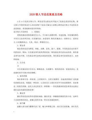 2024情人节送花寓意及攻略