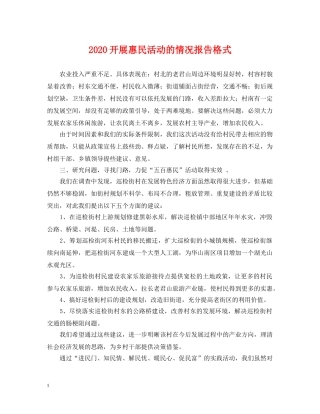 2024开展惠民活动的情况报告格式