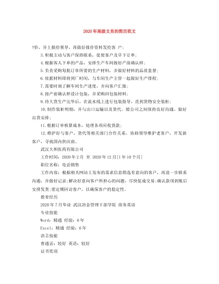 2024年高级文员的简历范文