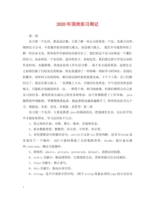 2024年顶岗实习周记