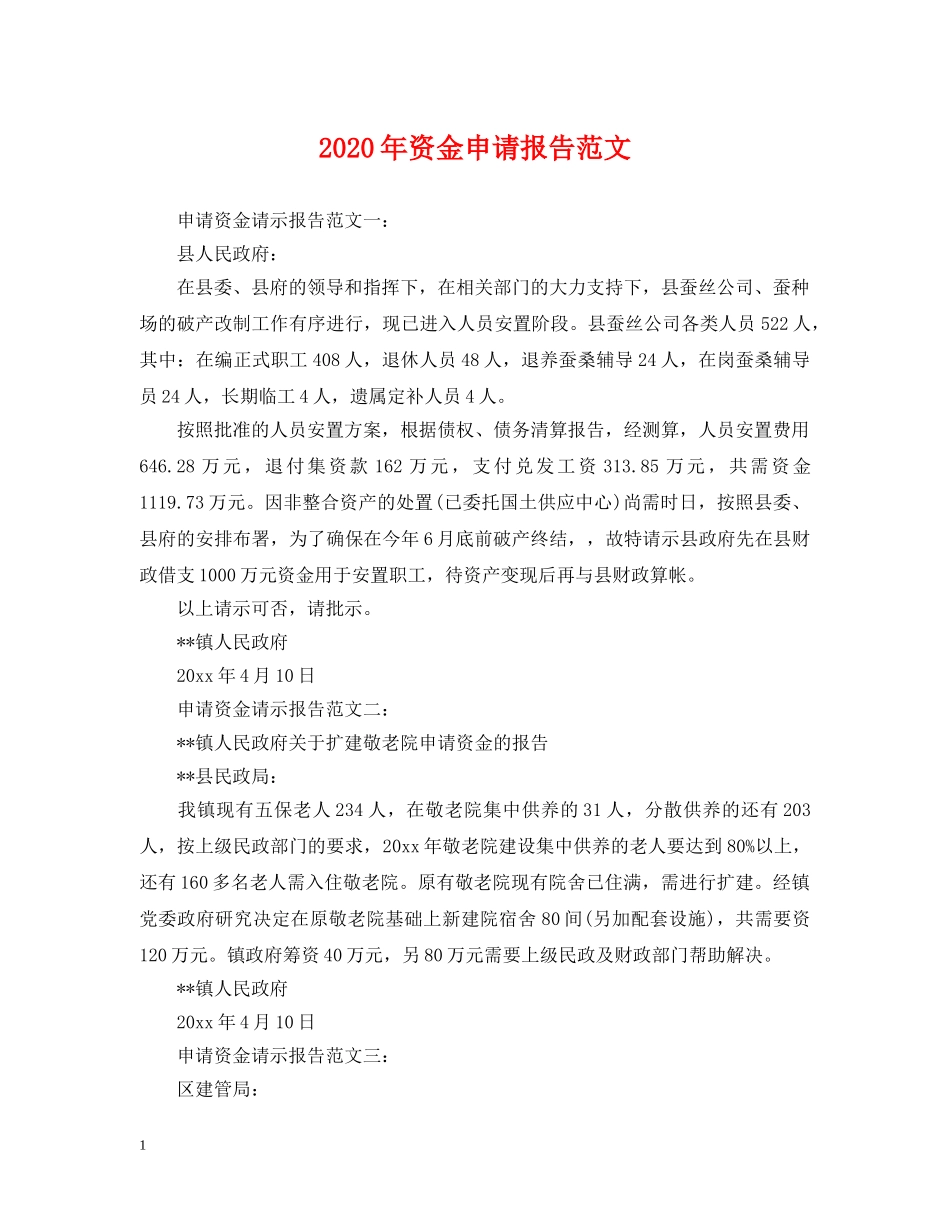 2024年资金申请报告范文_第1页