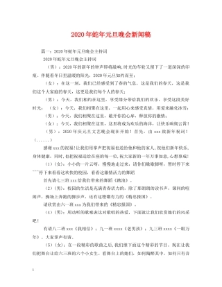 2024年蛇年元旦晚会新闻稿