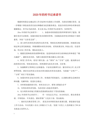 2024年的村书记承诺书