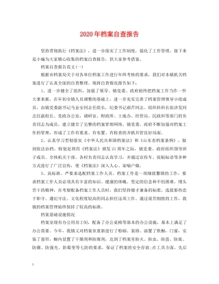 2024年档案自查报告