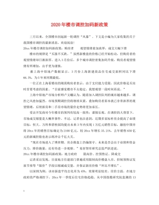 2024年楼市调控加码新政策