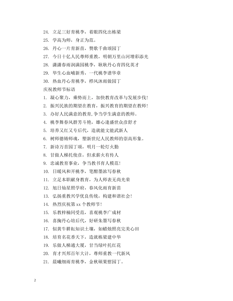 2024年庆祝教师节标语_第2页