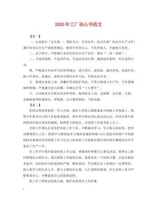 2024年工厂决心书范文