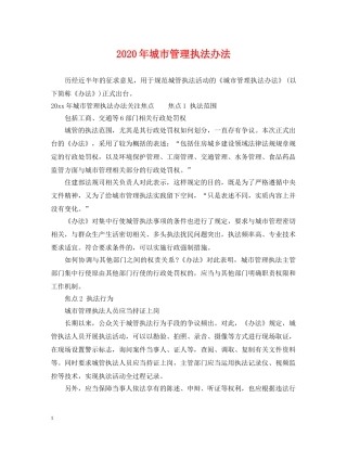 2024年城市管理执法办法