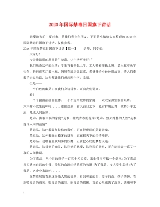 2024年国际禁毒日国旗下讲话