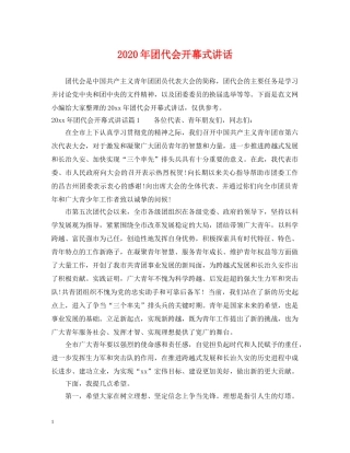 2024年团代会开幕式讲话